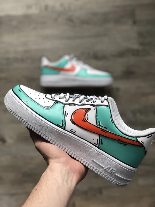 Air force 1 Custom Cartoon Vert